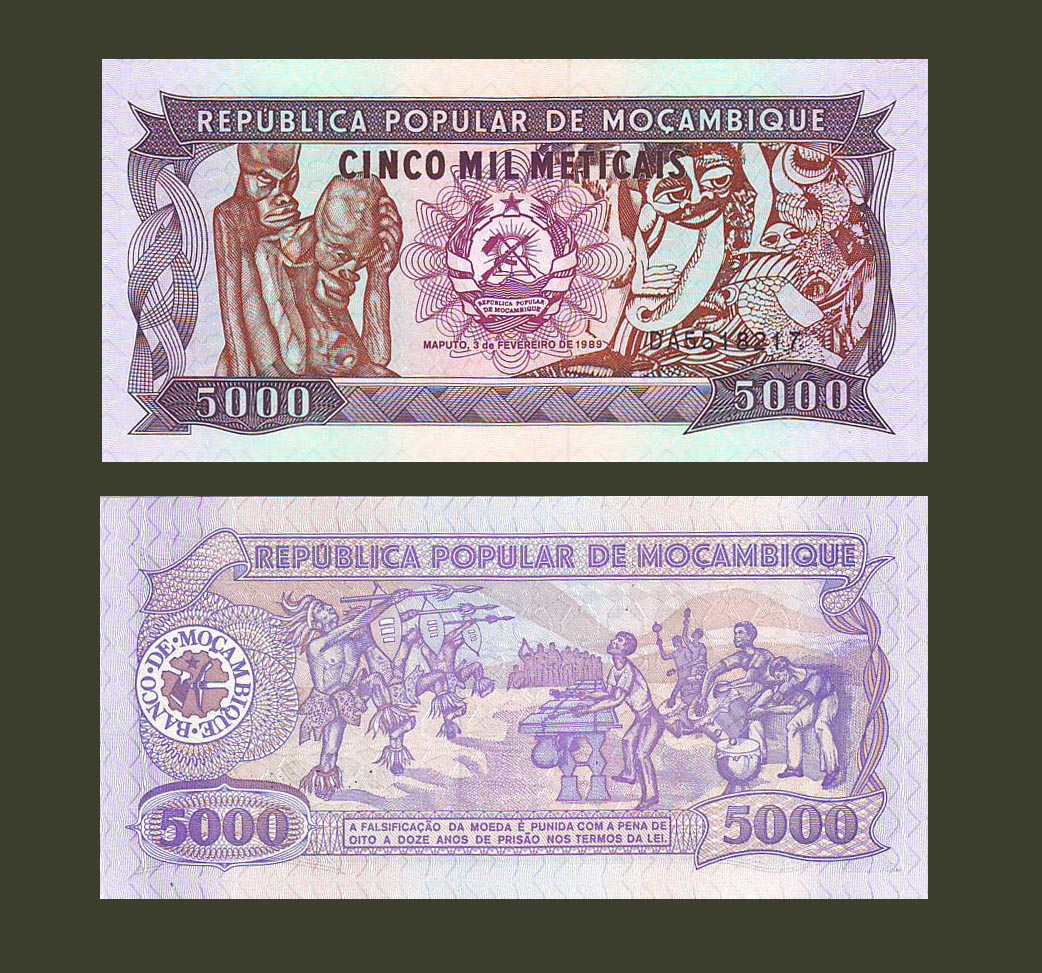 Mozambique 5000 Meticals 1989 P133b UNC
