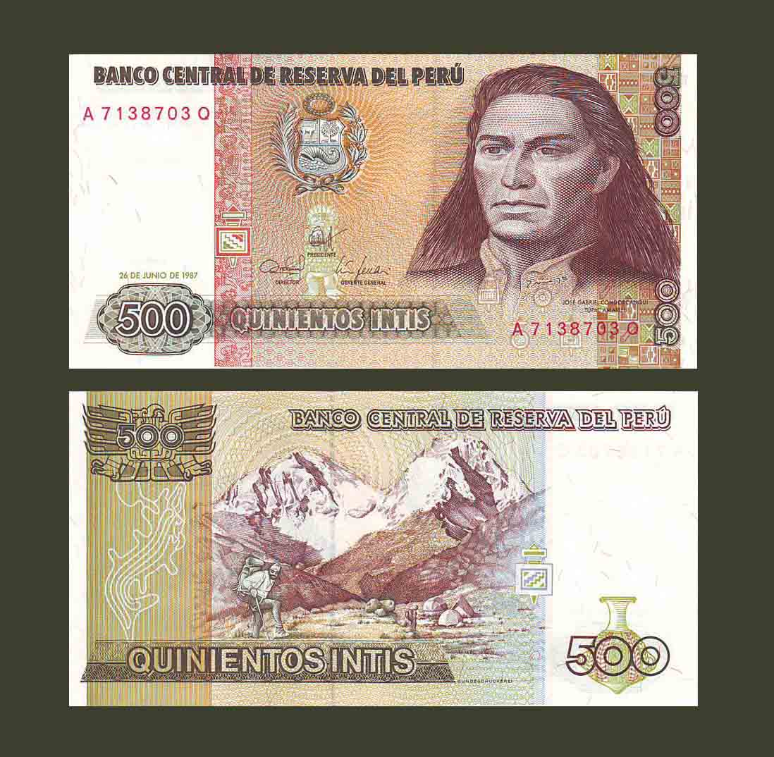 Peru 500 Intis 1987 P134b UNC