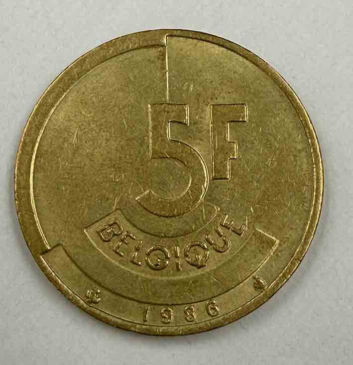 Belgium 5 Francs 1986 KM#163