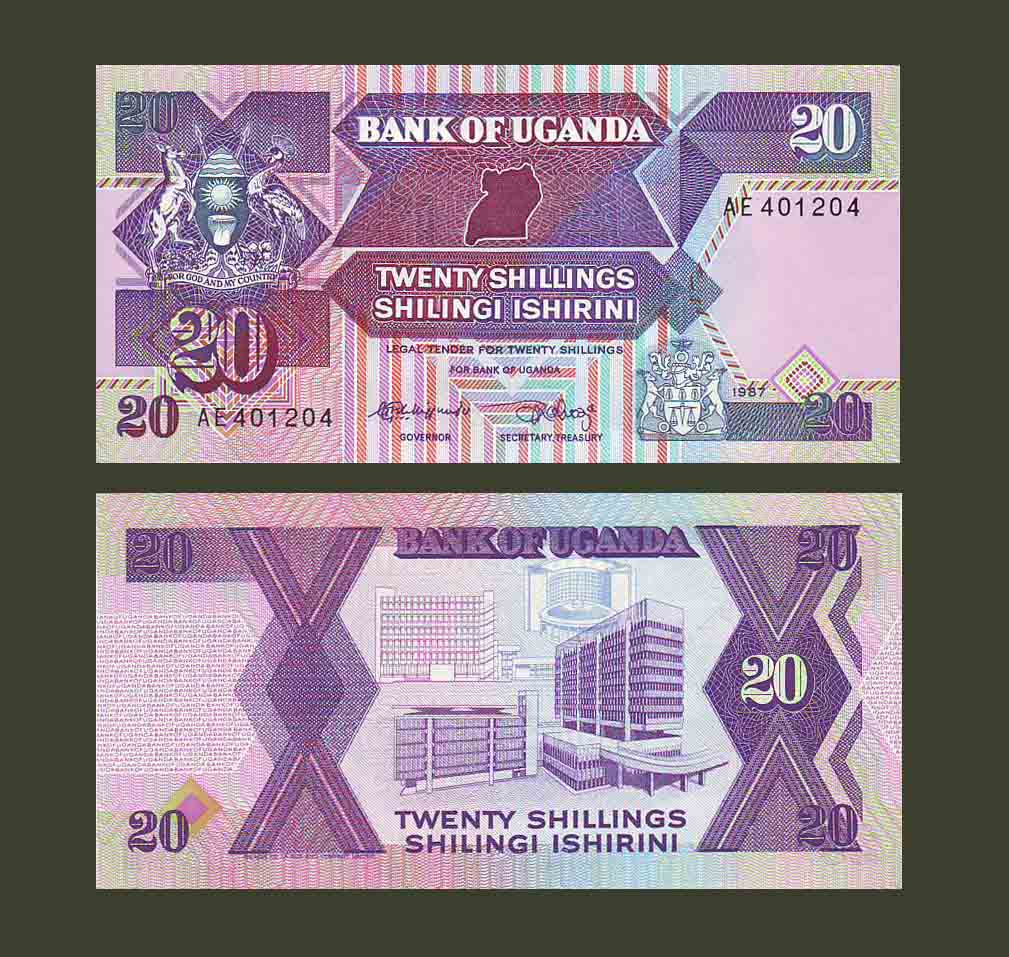 Uganda 20 Shillings 1987 P29a UNC