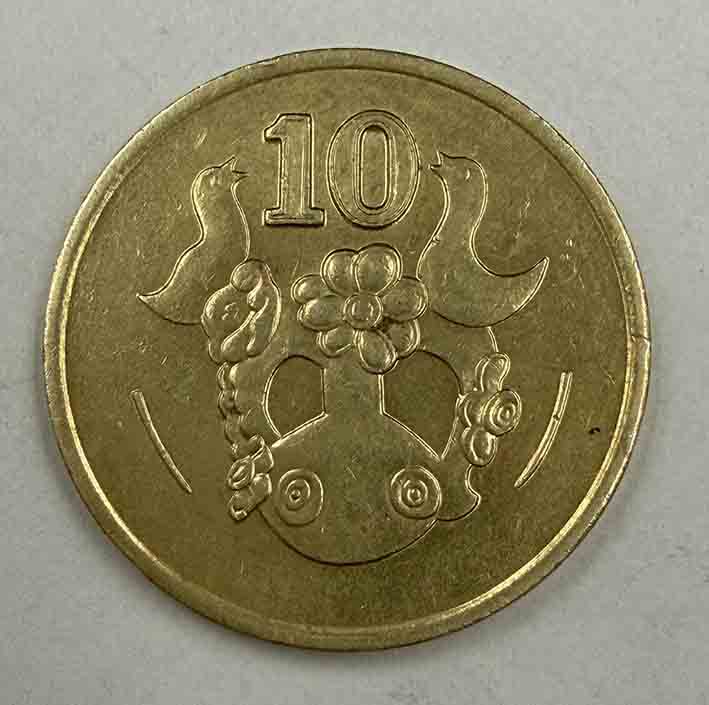 Cyprus 10 cents 1993 KM#56.3