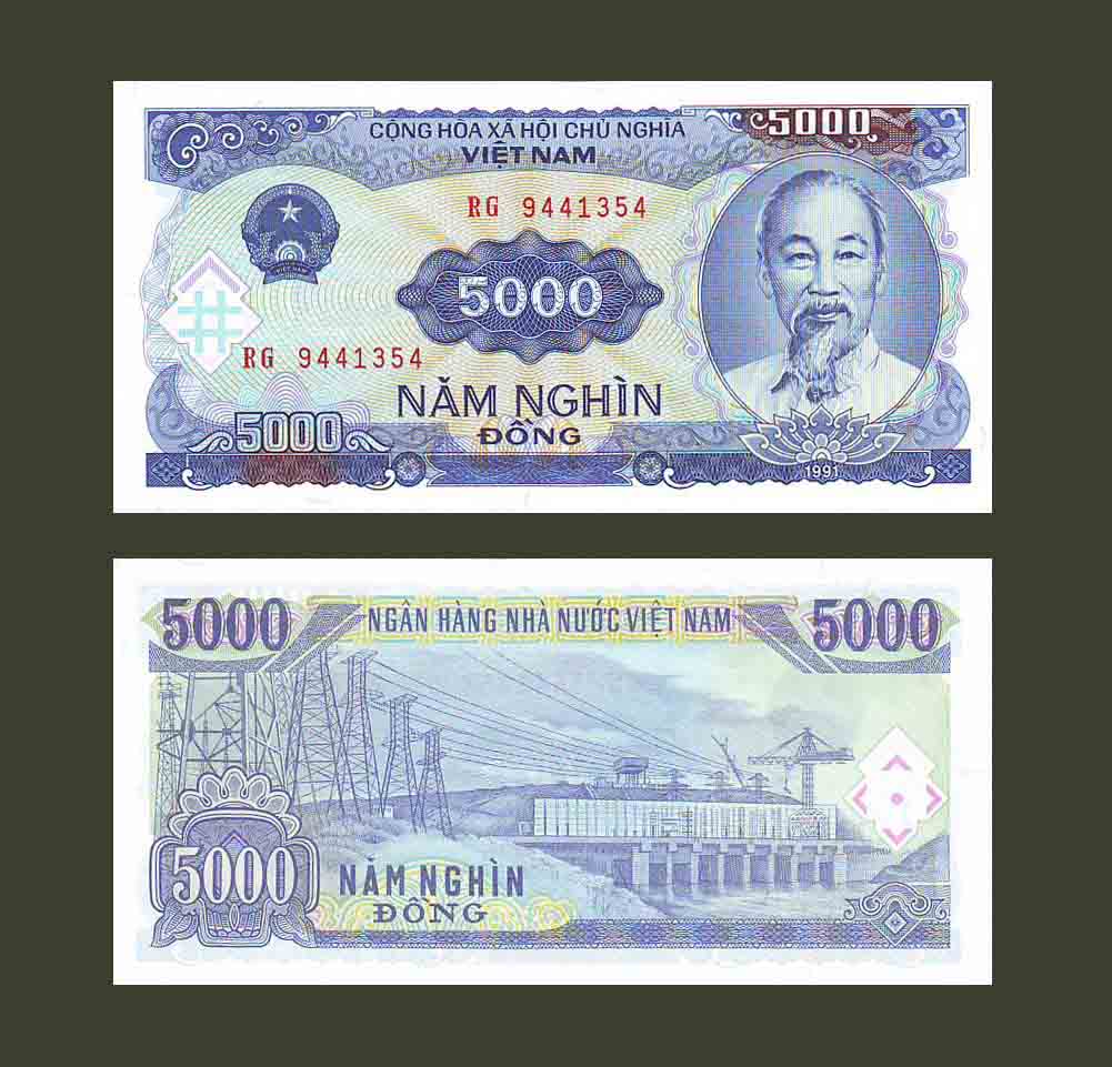 Vietnam 5000 Dong 1991 P108 UNC