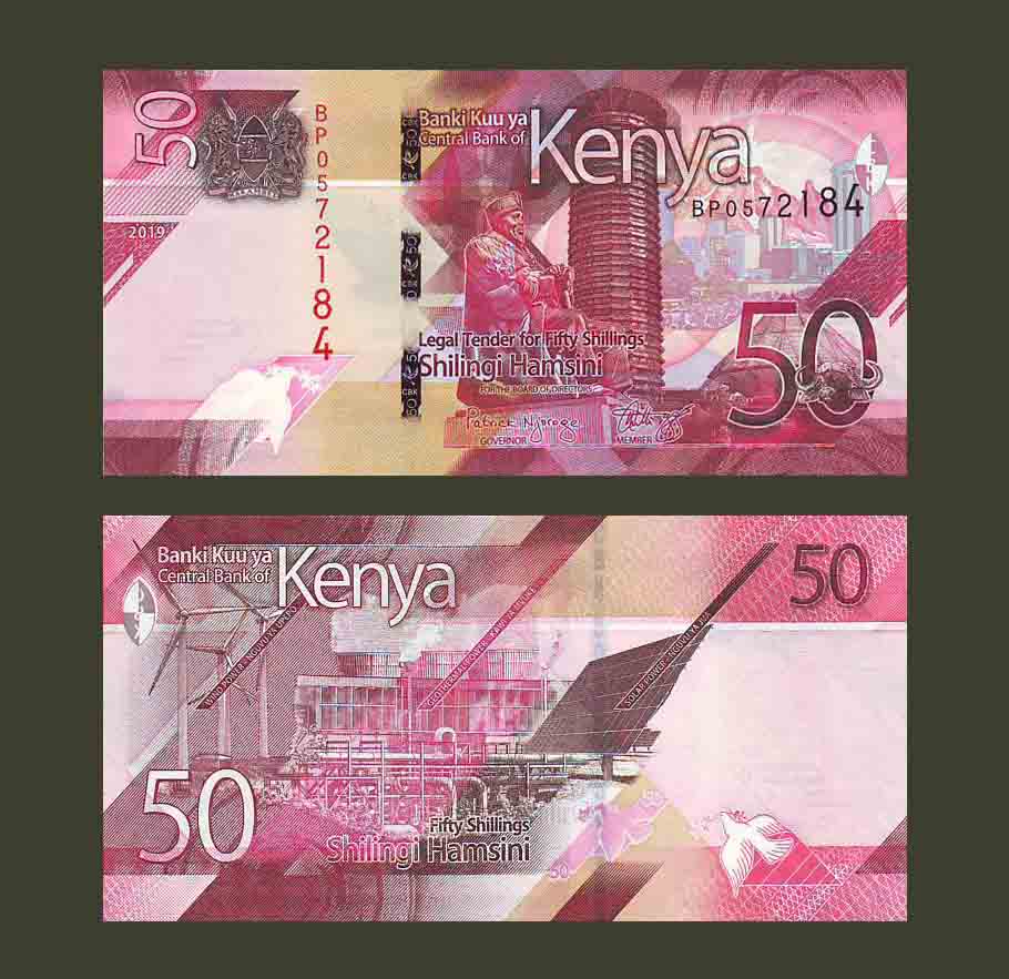 Kenya 50 Shiling 2019 P52 UNC