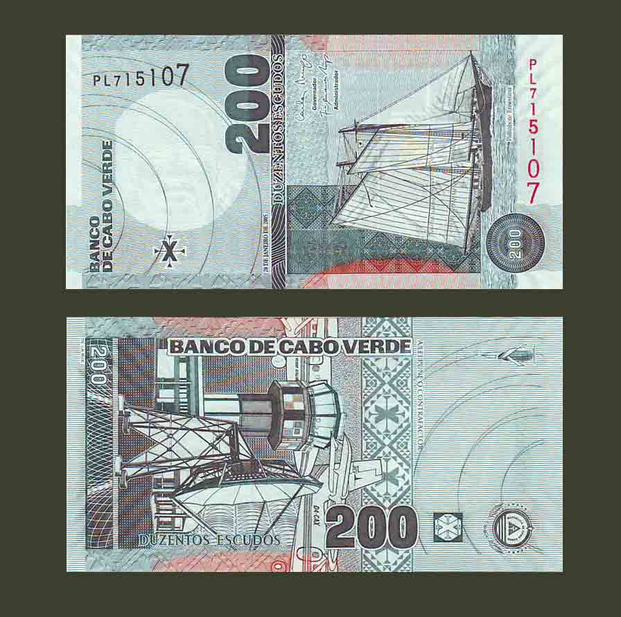 Cabo Verde 200 Escudos 2005 P68 UNC