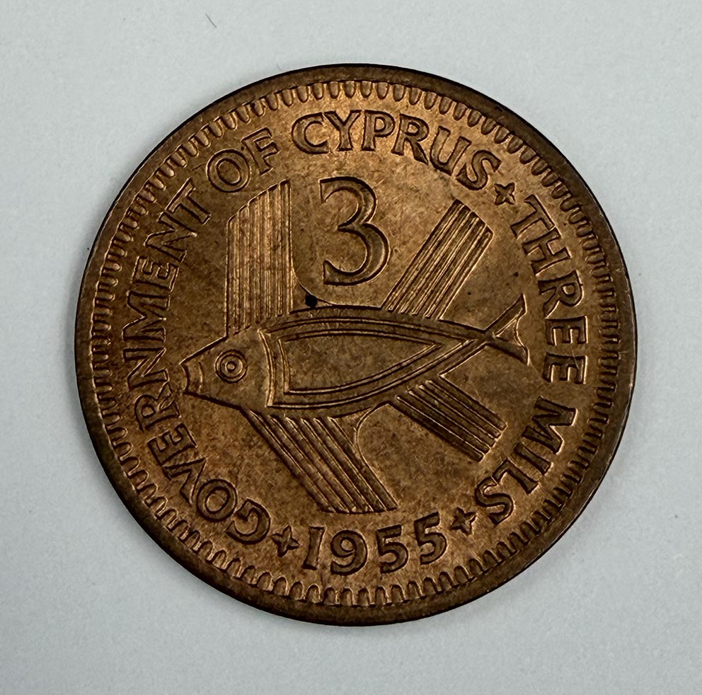 Կիպրոս 3 միլս 1955 KM#33