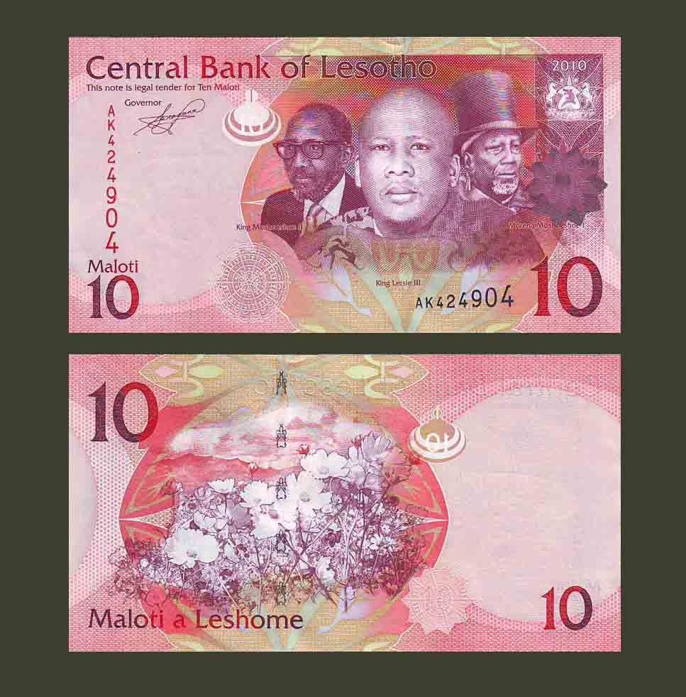 Lesotho 10 Maloti 2013 P21 UNC