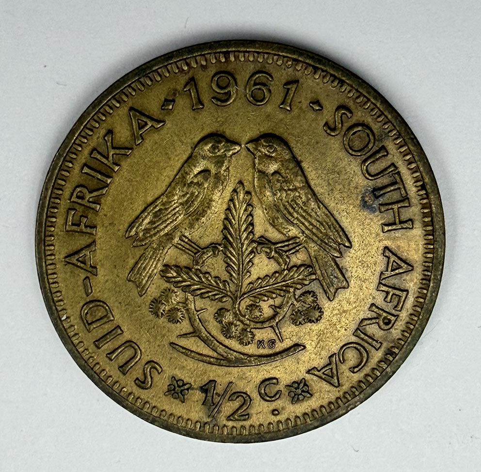 South Africa ½ cent 1961 KM#56