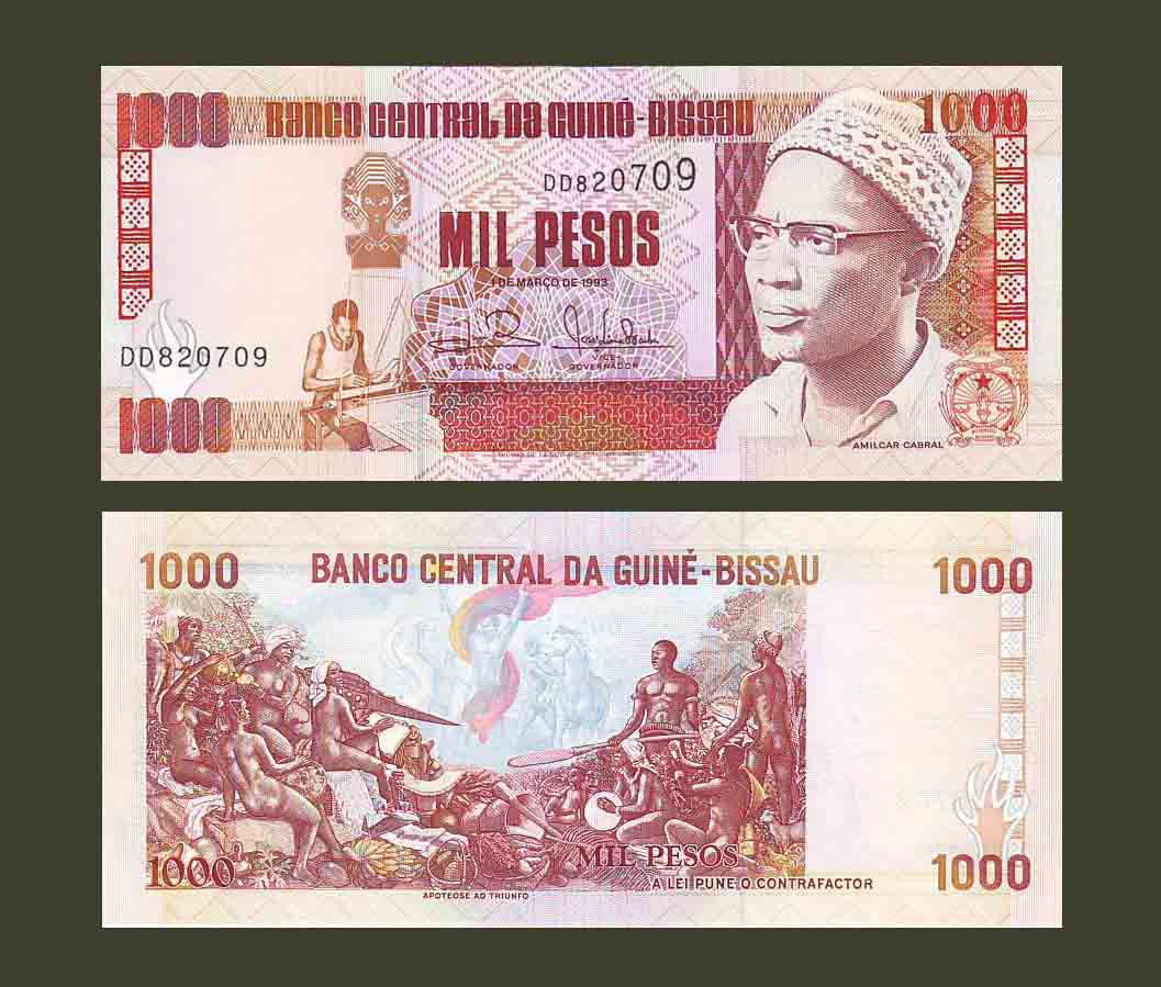 Guinea-Bissau 1000 Pesos 1993 P13b UNC