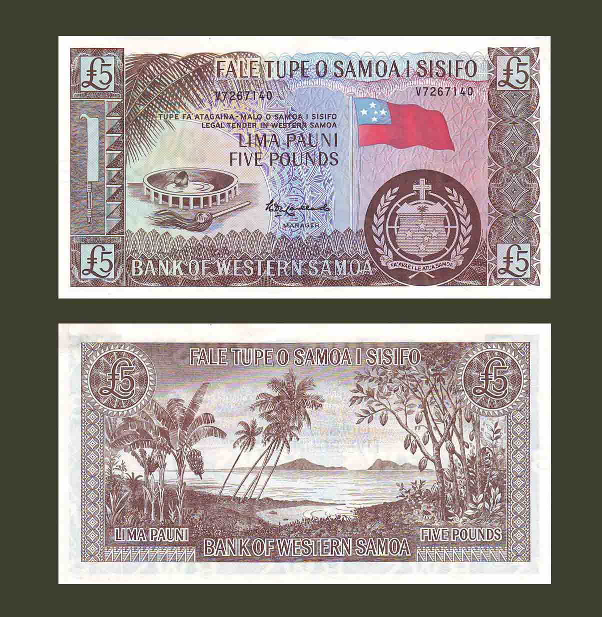 Western Samoa 5 Pounds 2020 P15cs UNC