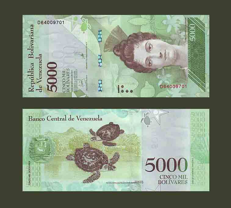 Venezuela 5000 Bolivares 2017 P97c UNC