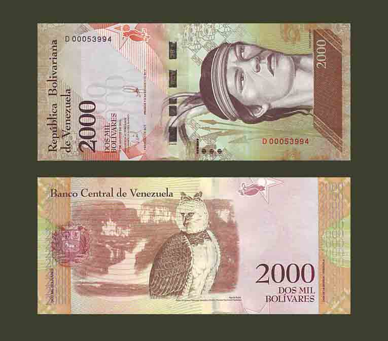 Venezuela 2000 Bolivares 2016 P96 UNC