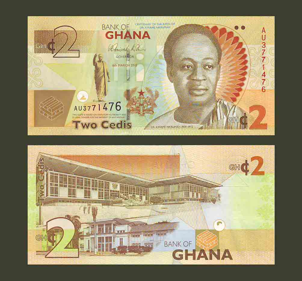 Ghana 2 Cedis 2010 P37Aa UNC