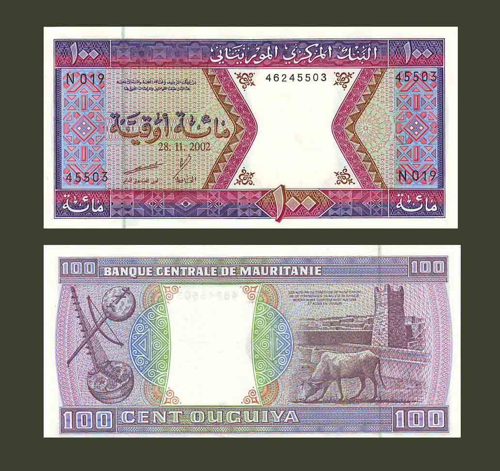 Mauritania 100 Ouguiya 2002 P4k UNC