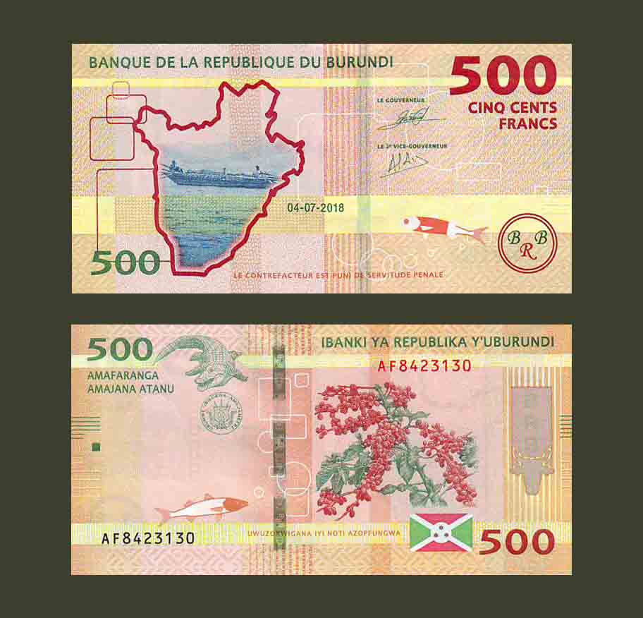 Burundi 500 Francs 2011 P44 UNC