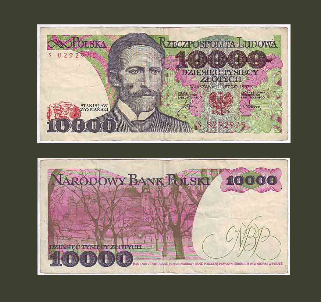 Poland 10000 Zlotych 1987 P151a VF+