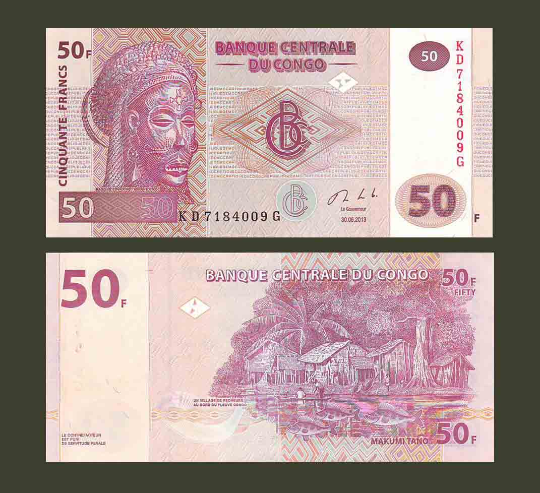 Congo 50 Francs 2013 P97A UNC