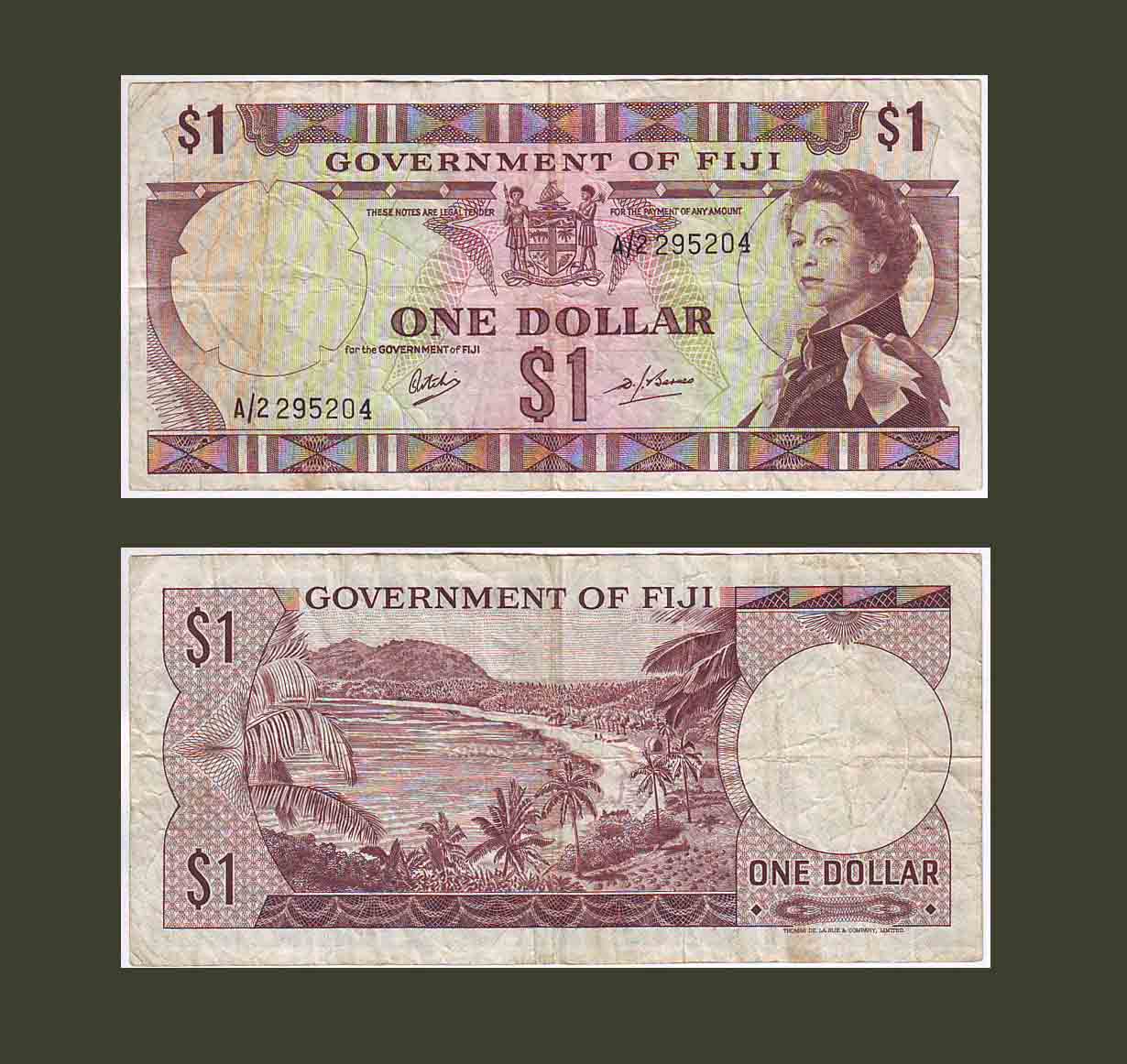 Fiji 1 Dollar 1969 P59a F-VF