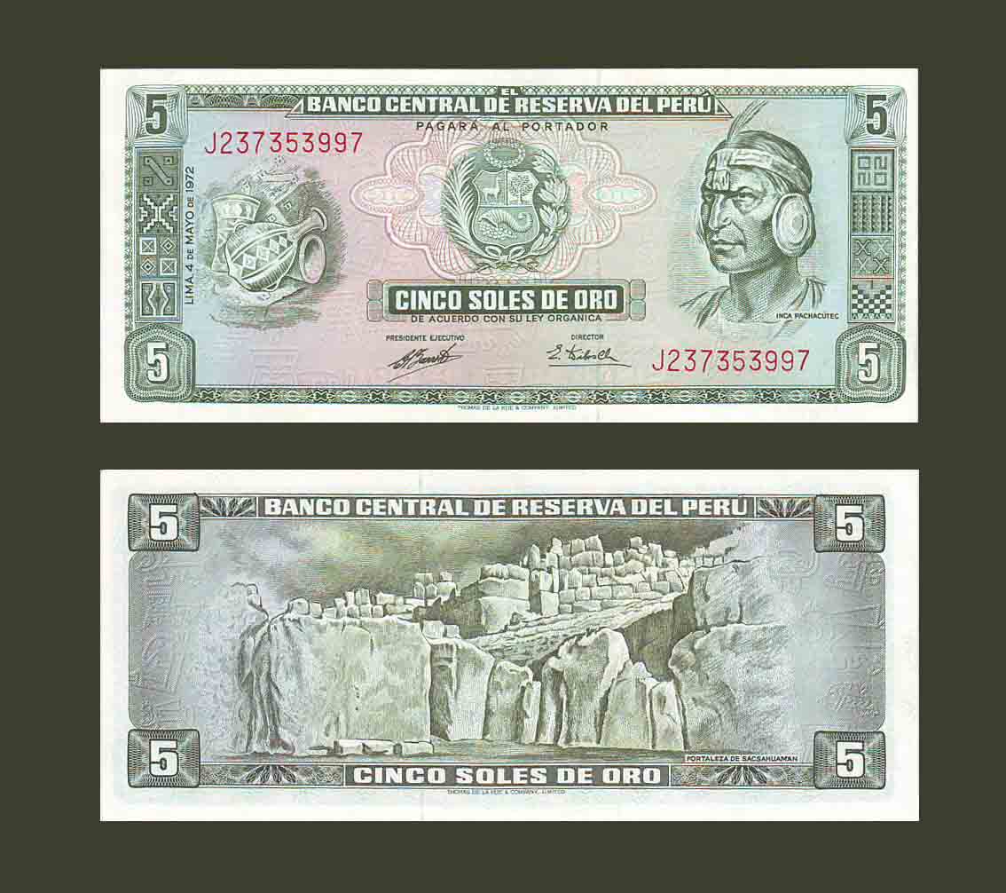 Peru 5 Soles 1972 P99b UNC
