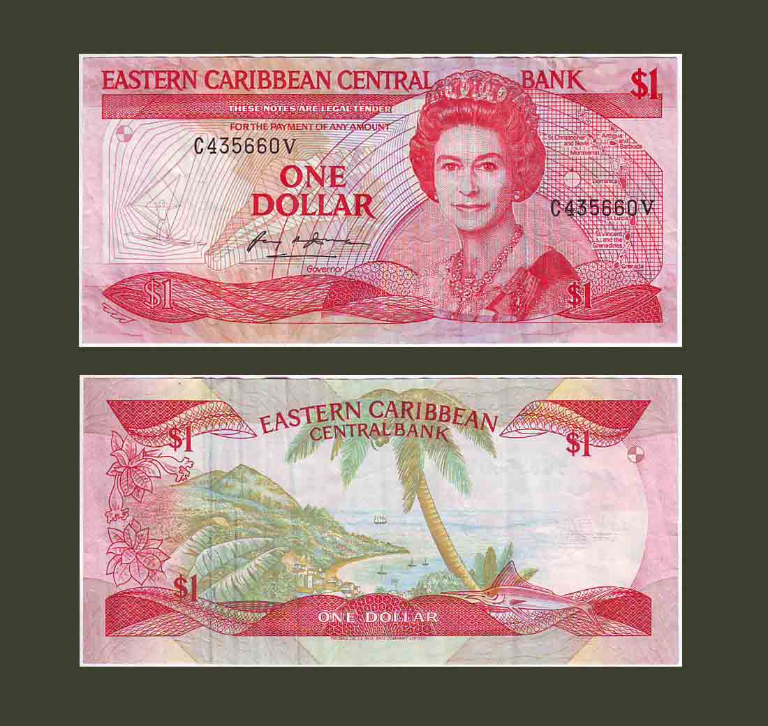 Eastern Caribbean St.Vincent 1 Dollar 1985 P17v VF