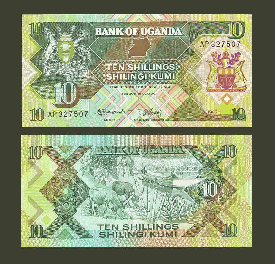 Uganda 10 Shillings 1987 P28 UNC