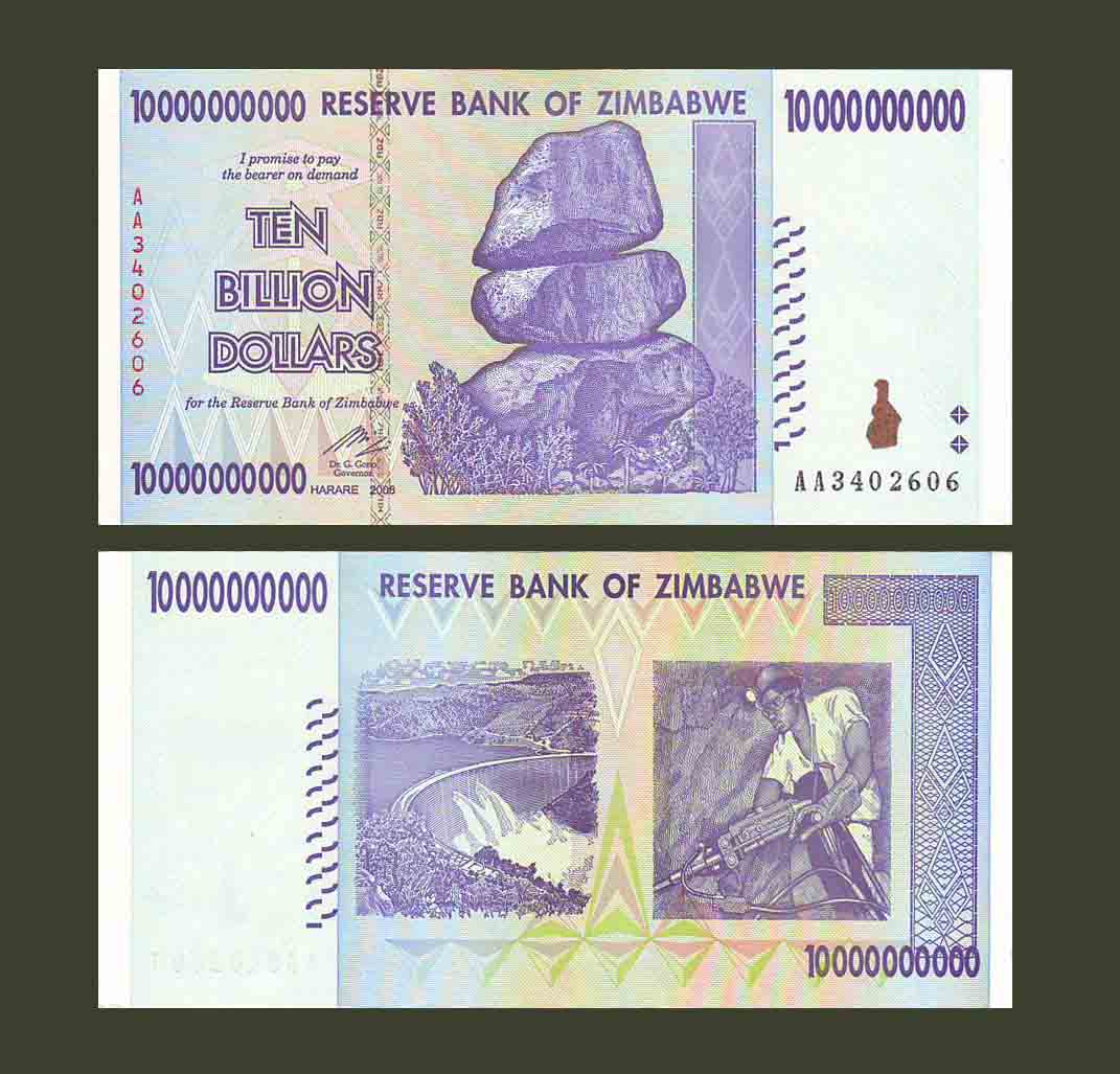 Zimbabwe 10 Milliard Dollars 2008 P85 UNC