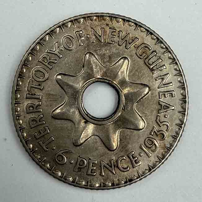 Papua New Guinea 6 pence 1935 KM#4