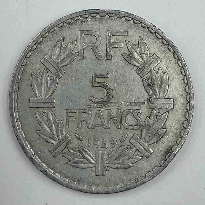 France 5 Francs 1949 KM#888b.1