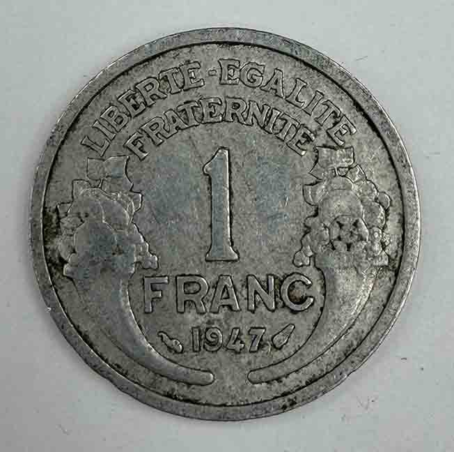 France 1 Franc 1947 KM#885a.1