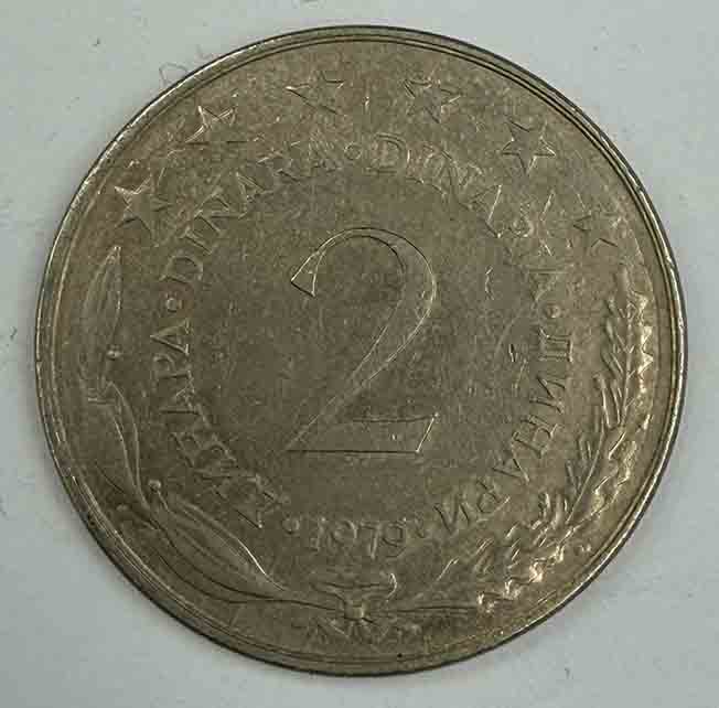 Yugoslavia 2 Dinara 1979 KM#57