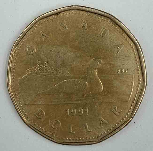 Canada 1 Dollar 1991 KM#186
