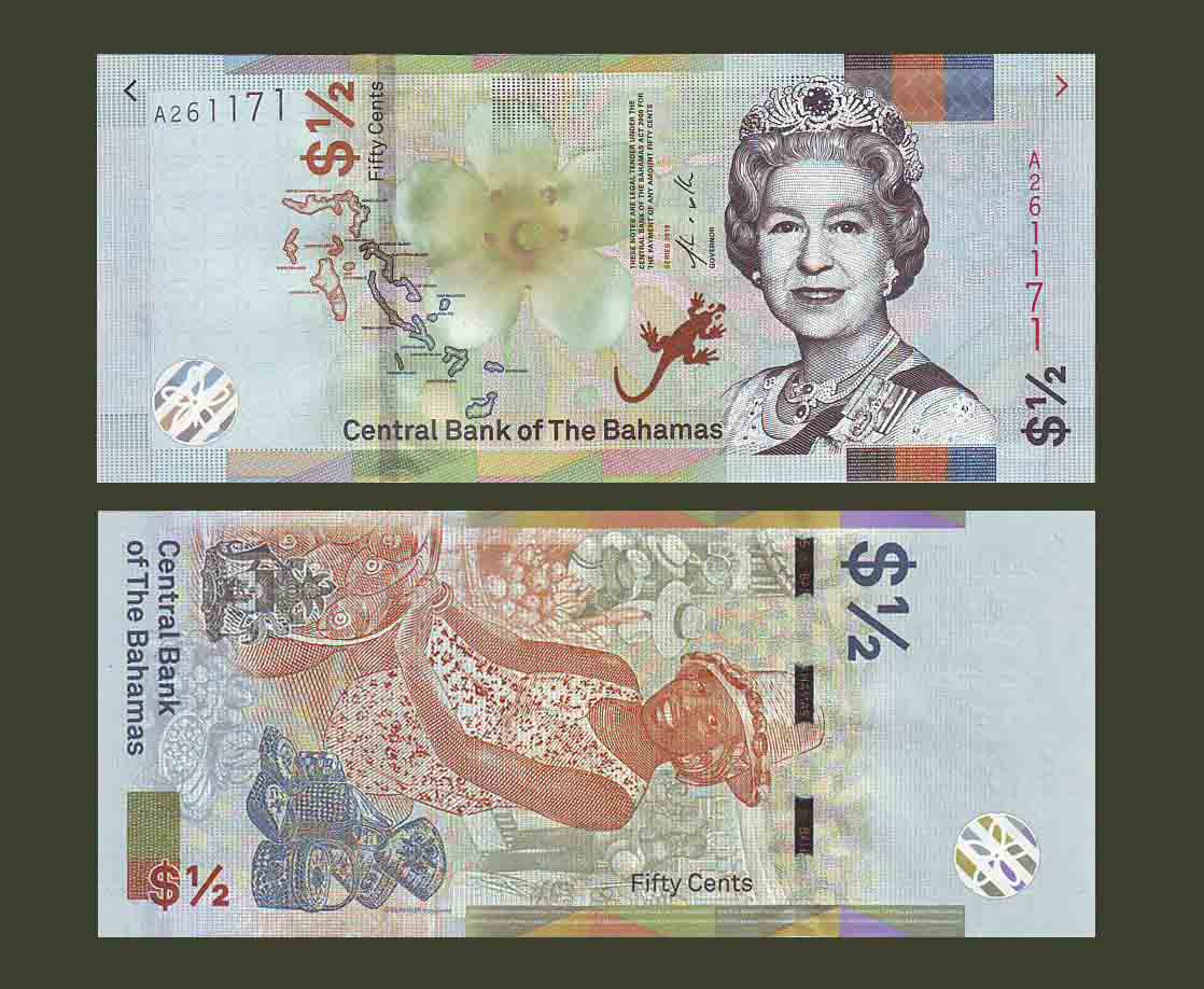 Bahamas ½ Dollar 2019 P76 UNC