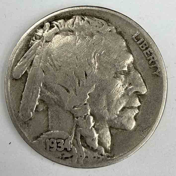 United States 5 cents Buffalo Nickel 1934 KM#134 United States 5 cents Buffalo Nickel 1934 KM#134