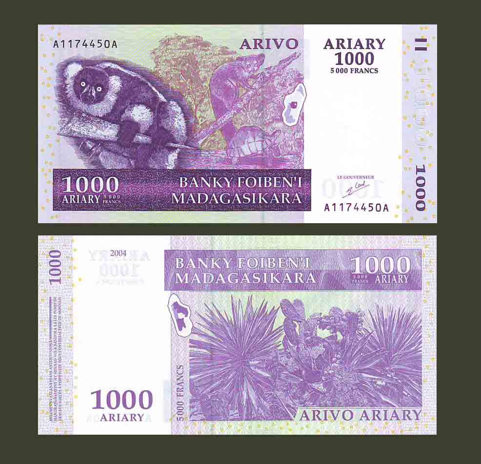 Madagascar 1000 Ariary 2004 P89a UNC
