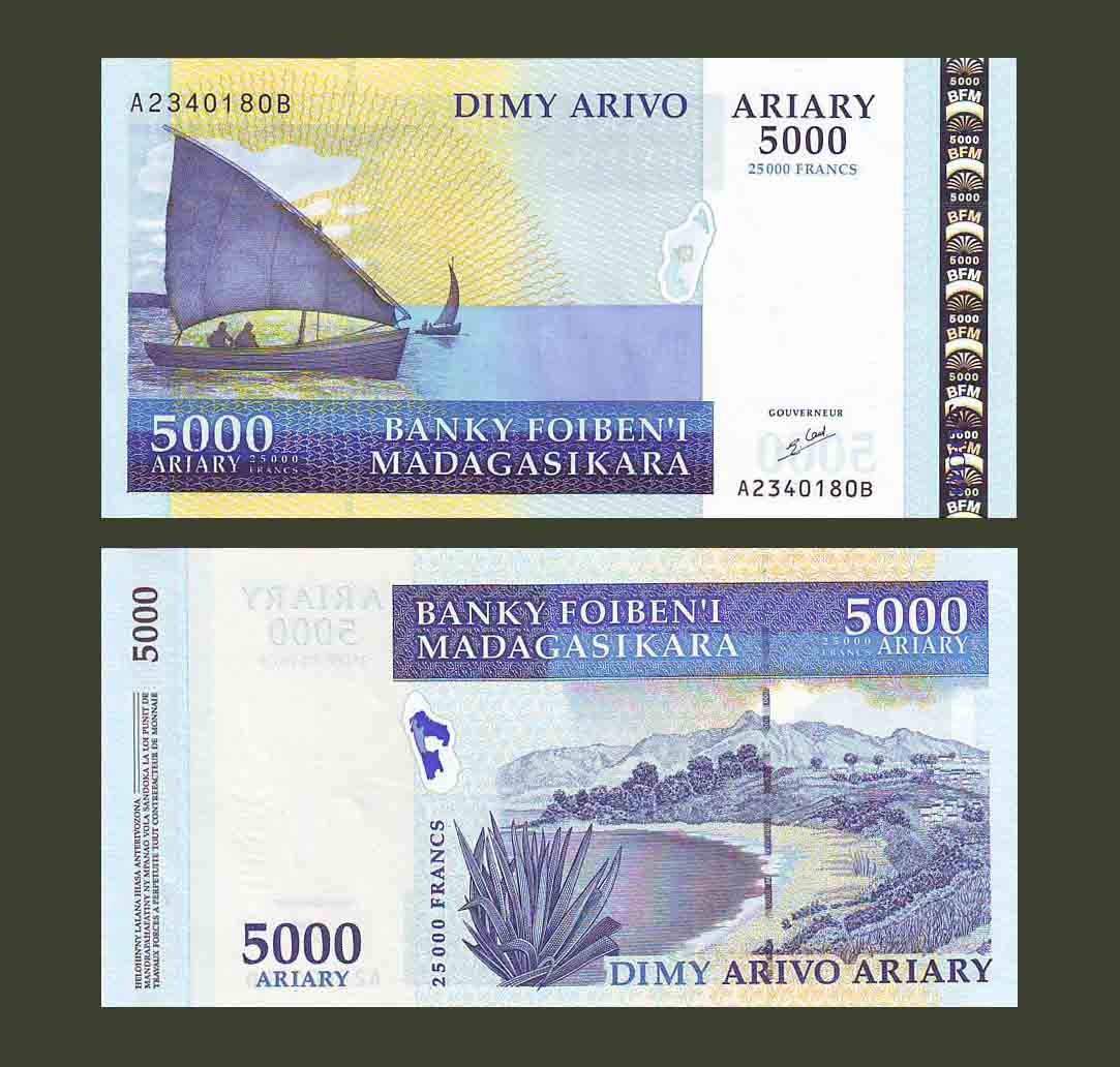 Madagascar 5000 Ariary 2007 P91a UNC