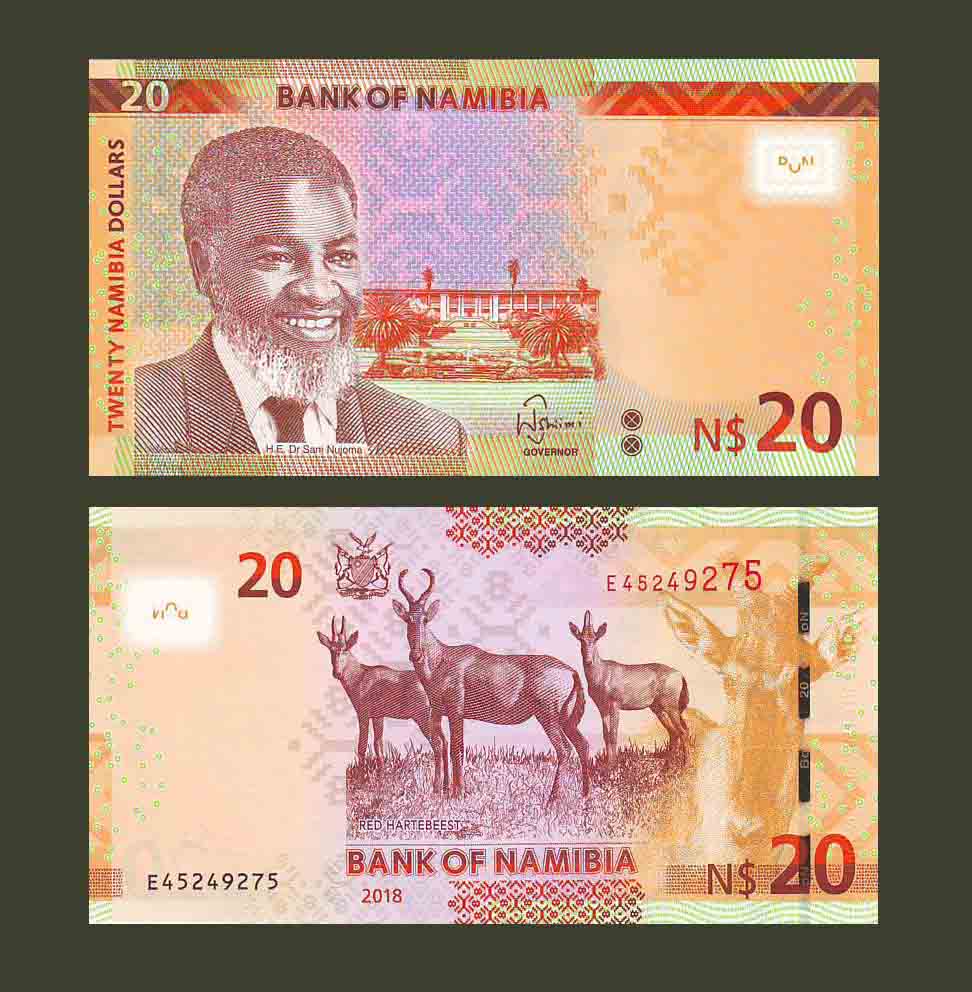 Namibia 20 Dollars 2018 P17 UNC