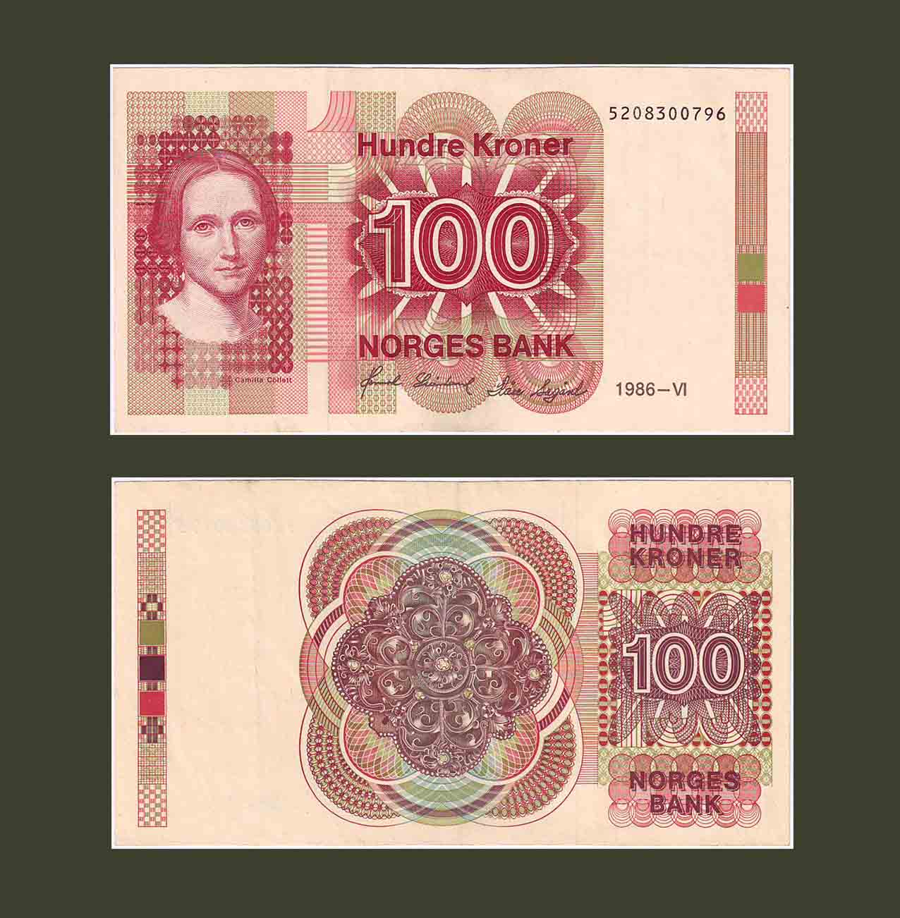 Norway 100 Kroner 1987 P43c XF+