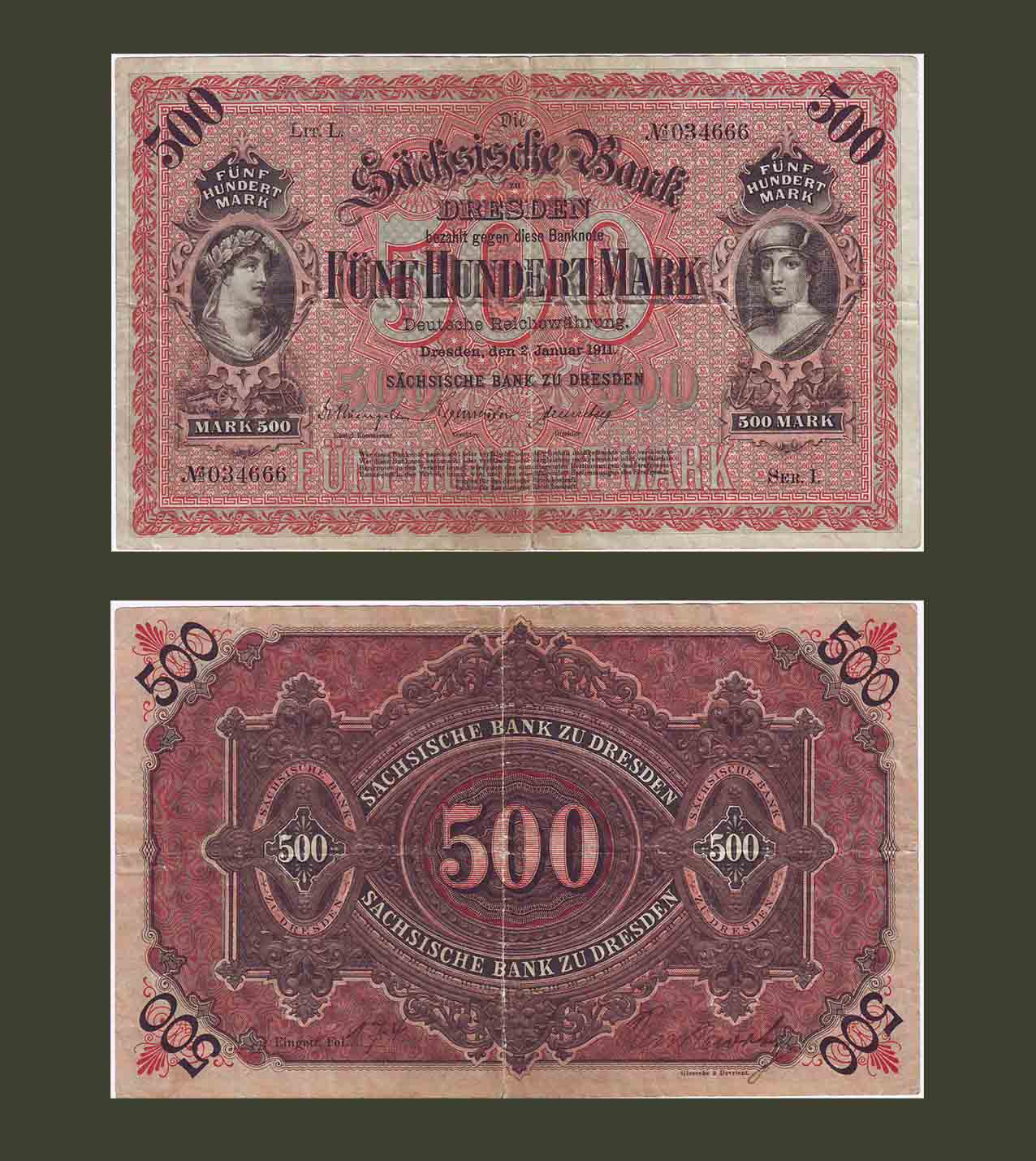 Germany 500 Mark 1911 VF++