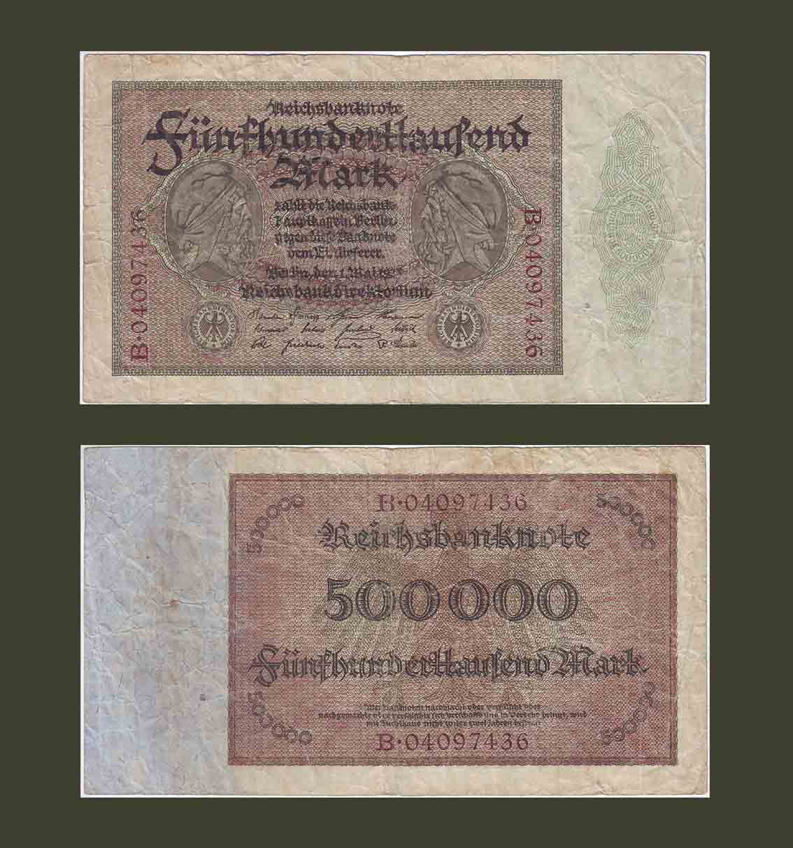 Germany 500,000 Mark 1923 P88 aVF