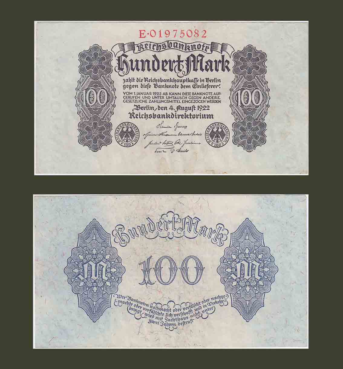 Germany 100 Mark 1922 P75 XF