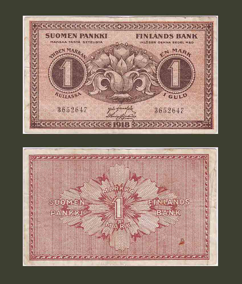 Finland 1 Markkaa 1918 VF+