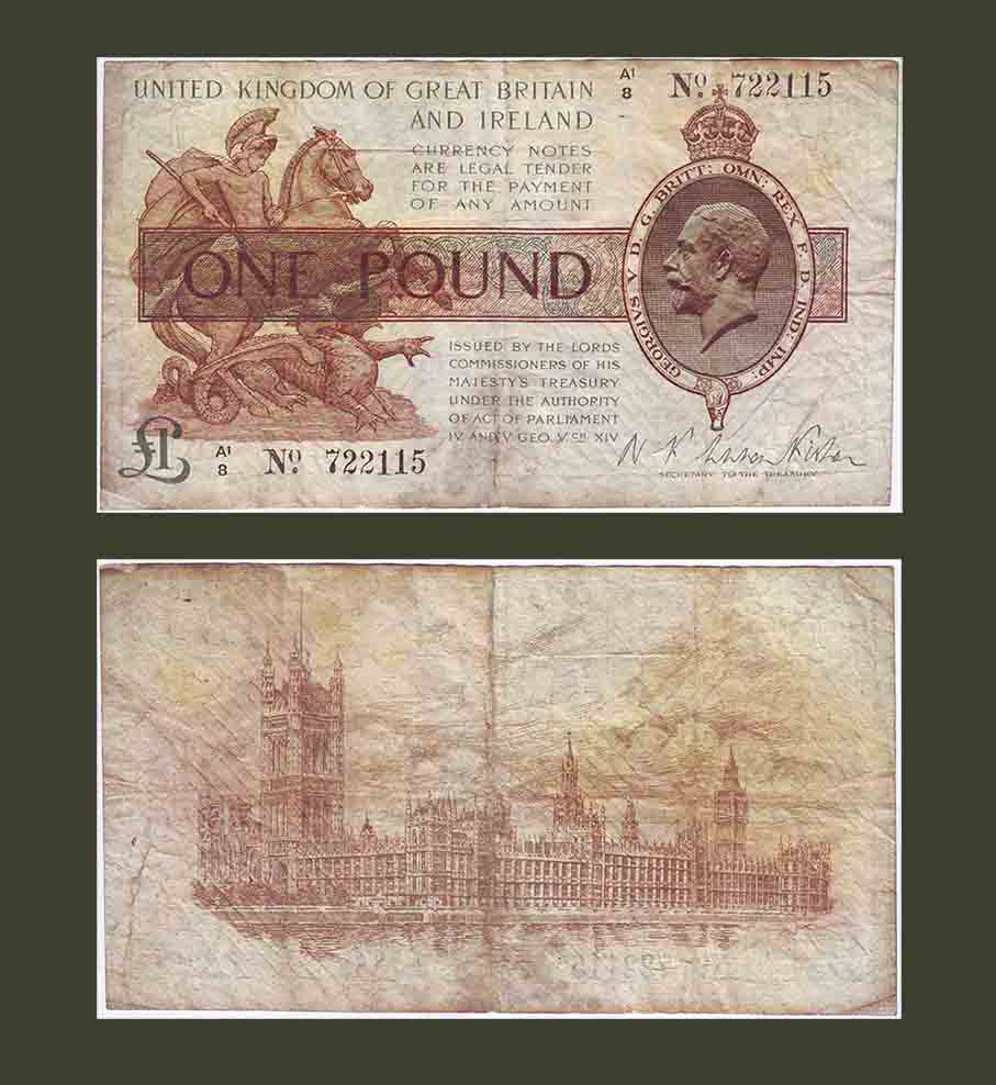 Great Britain 1 Pound 1928 P361a VF