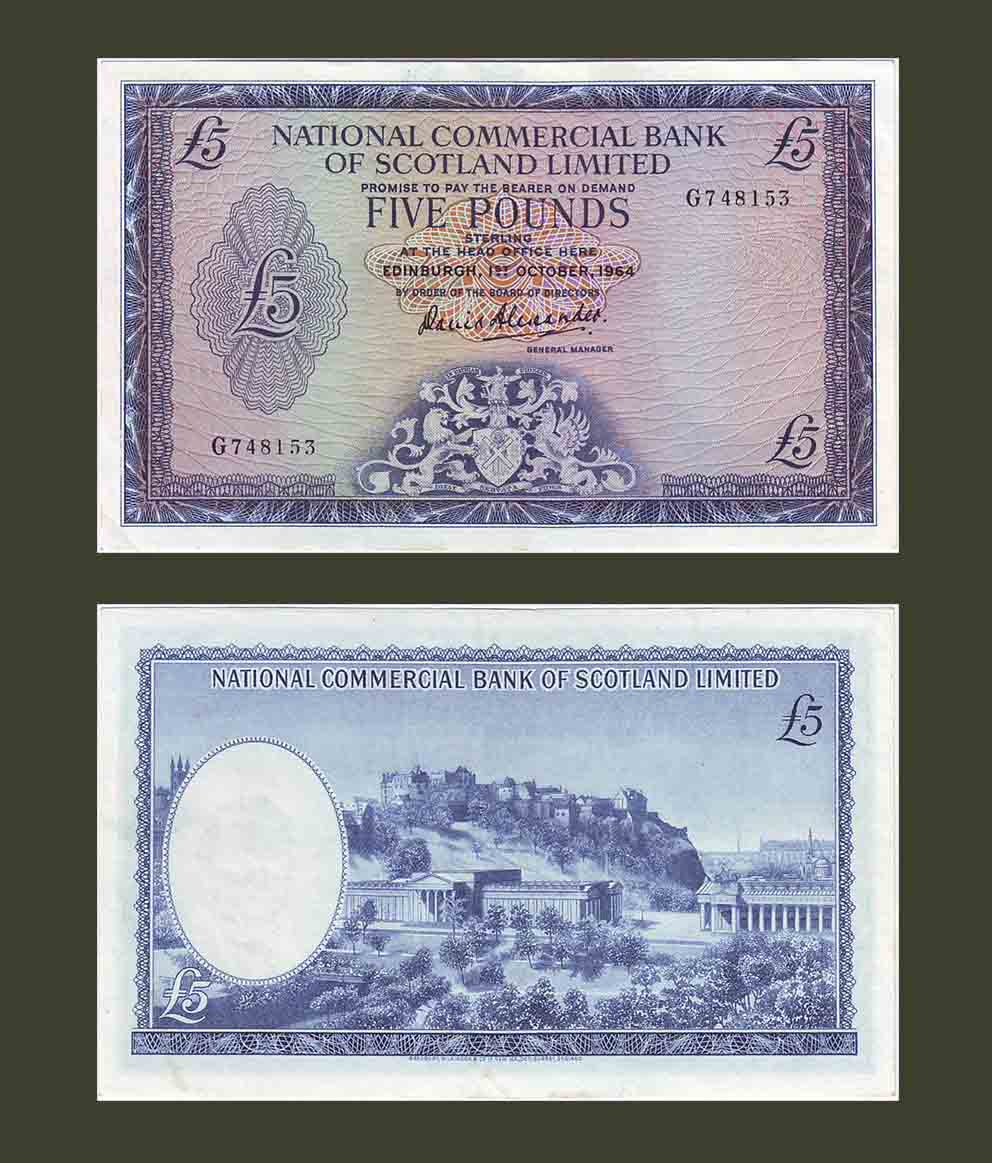 Scotland 5 Pounds 1964 P272 AU
