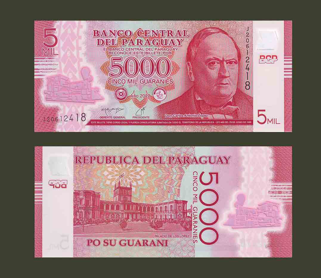 Paraguay 5000 Guaranies 2022 P234 Polymer