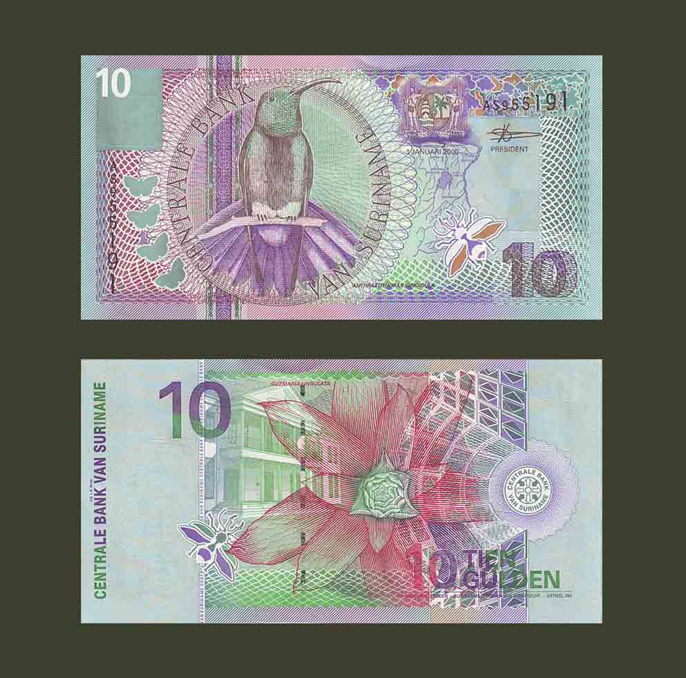 Suriname 10 Gulden 2000 P147 UNC