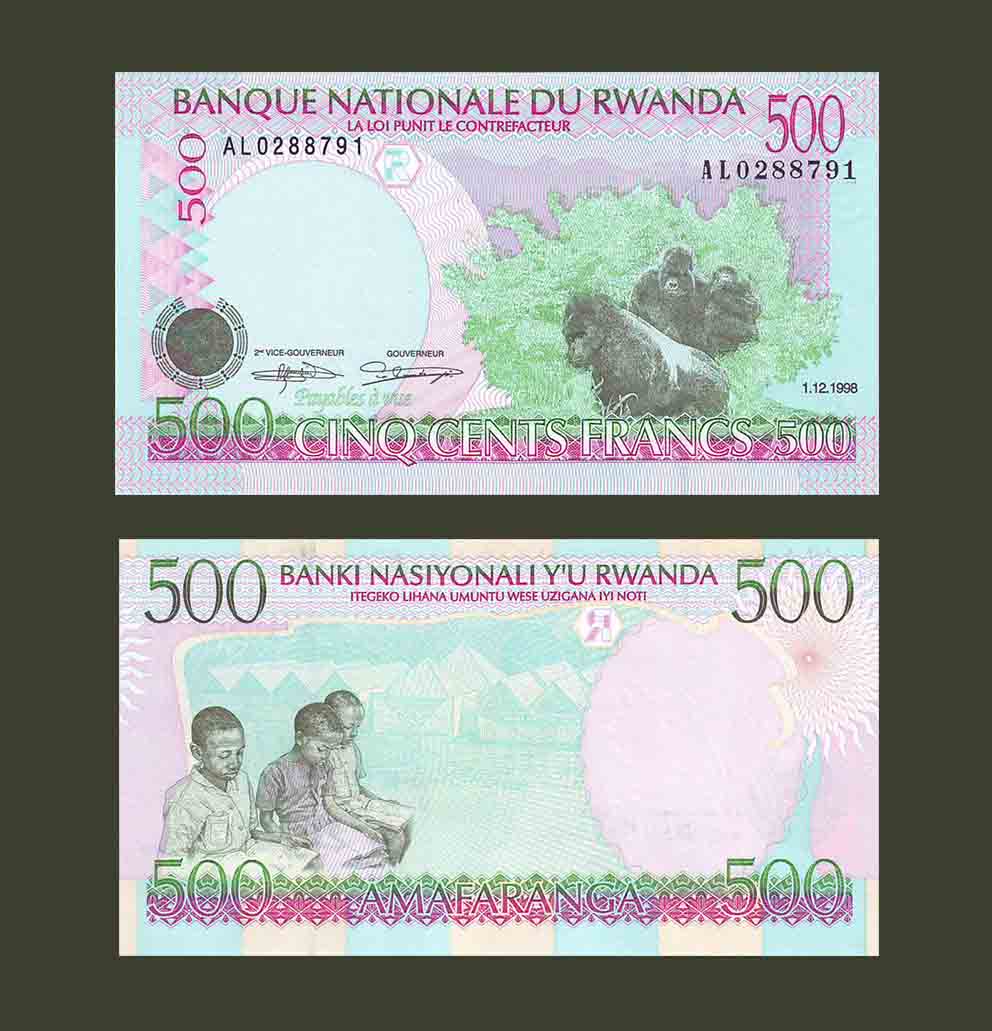 Rwanda 500 Francs 1998 P26 UNC