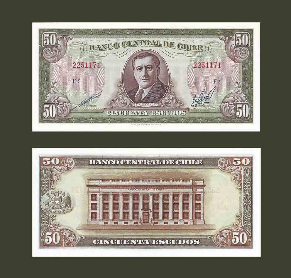 Chile 50 Escudos 1962 P140b UNC