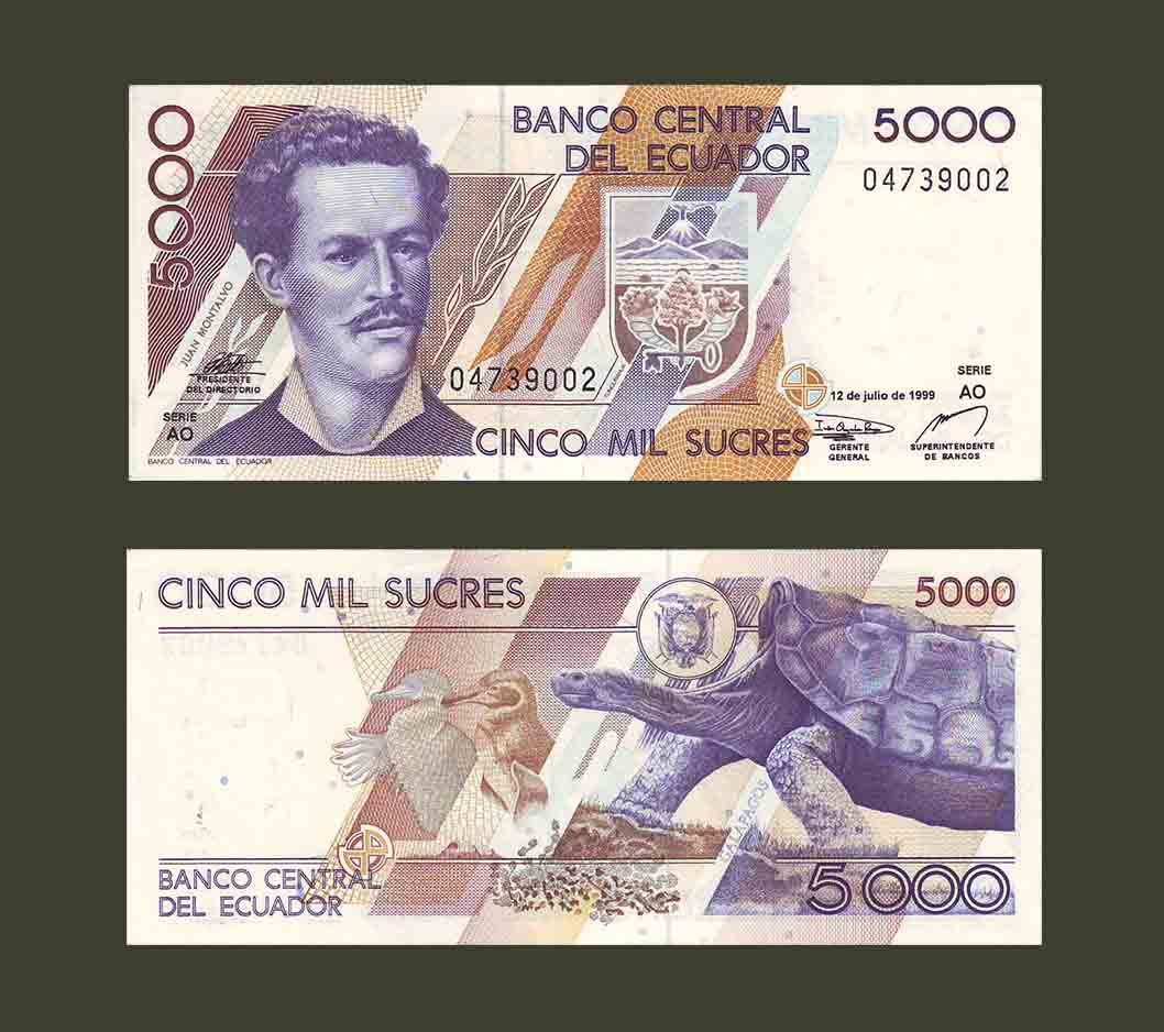 Ecuador 5000 Sucres 1999 P128c UNC