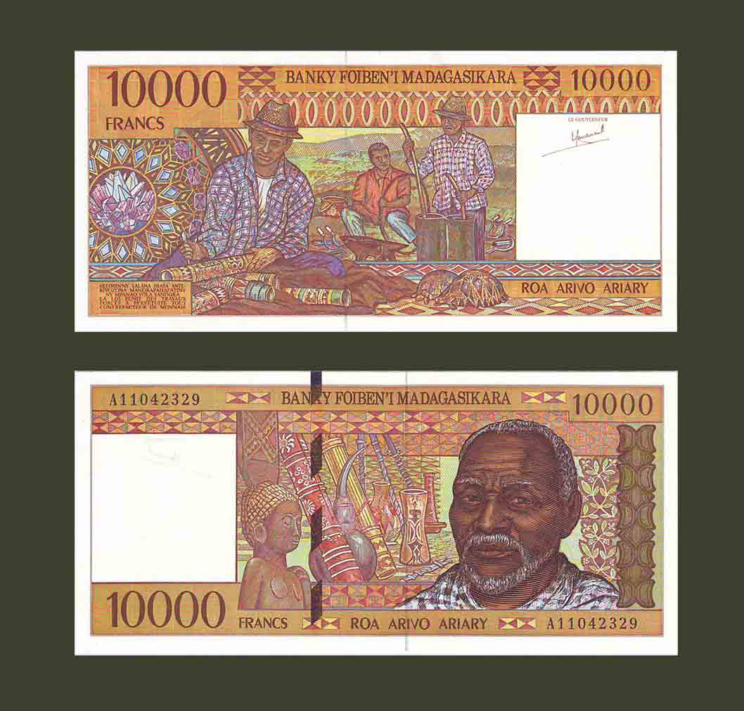 Madagascar 10000 Francs 1995 P79a UNC