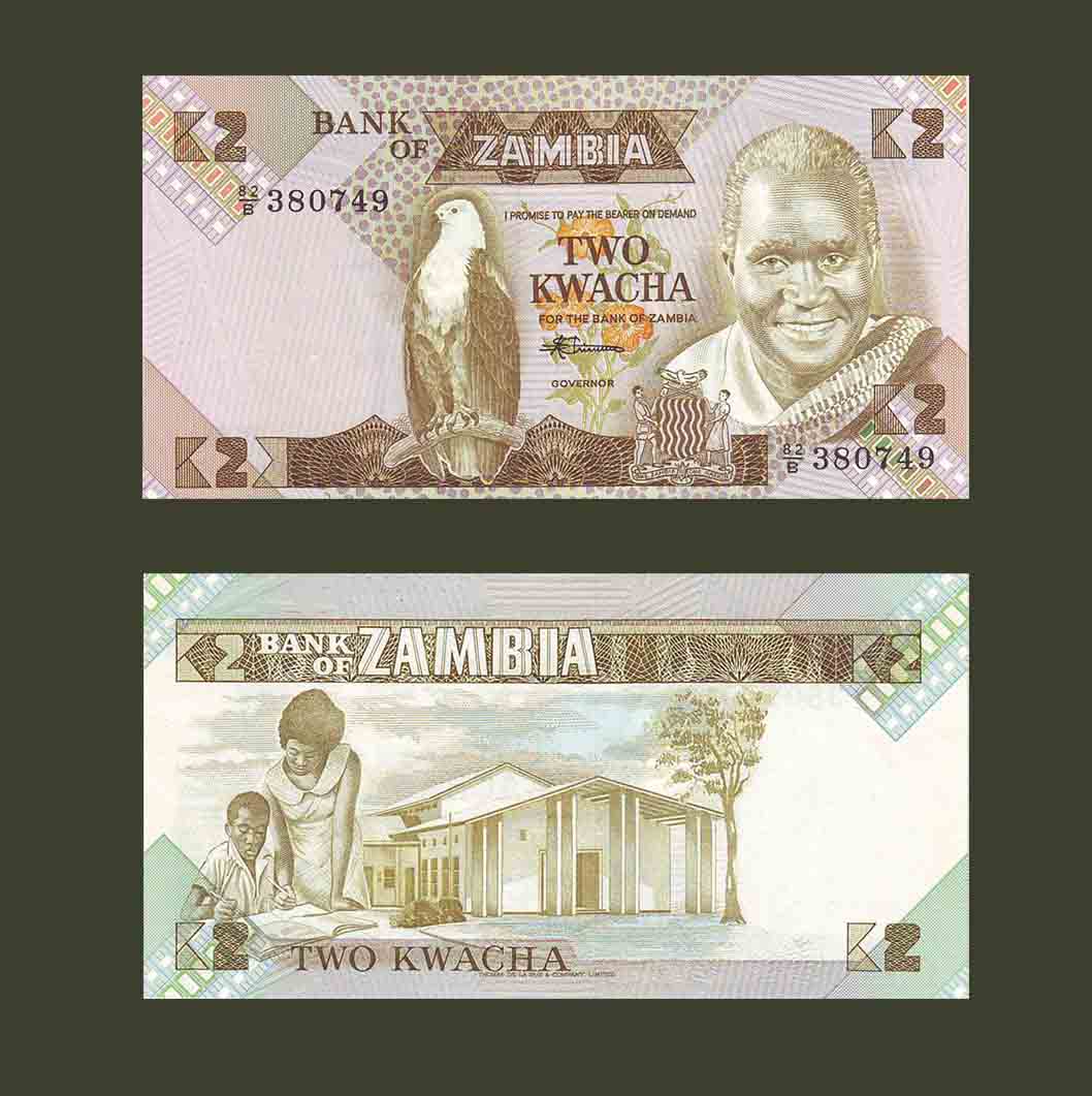 Zambia 2 Kwacha 1980 PP24c UNC