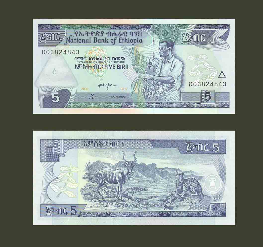 Ethiopia 5 Birr 2017 P47h UNC